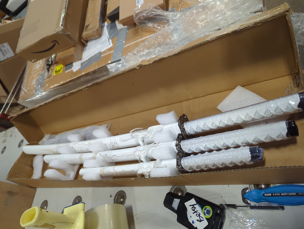 White Carbon Steel Real Katana Set Ornaments Handicrafts Japanese Samurai Sword