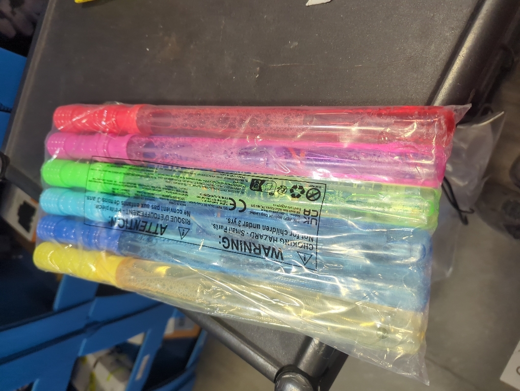 JOYIN 14.6’’ Big Bubble Wands for Kids, 6 PCS Bubble Wand with Refill Solution for Summer Toy Party Favor, Outdoors Toy Activity, Easter Basket Stuffers, Birthday Gift