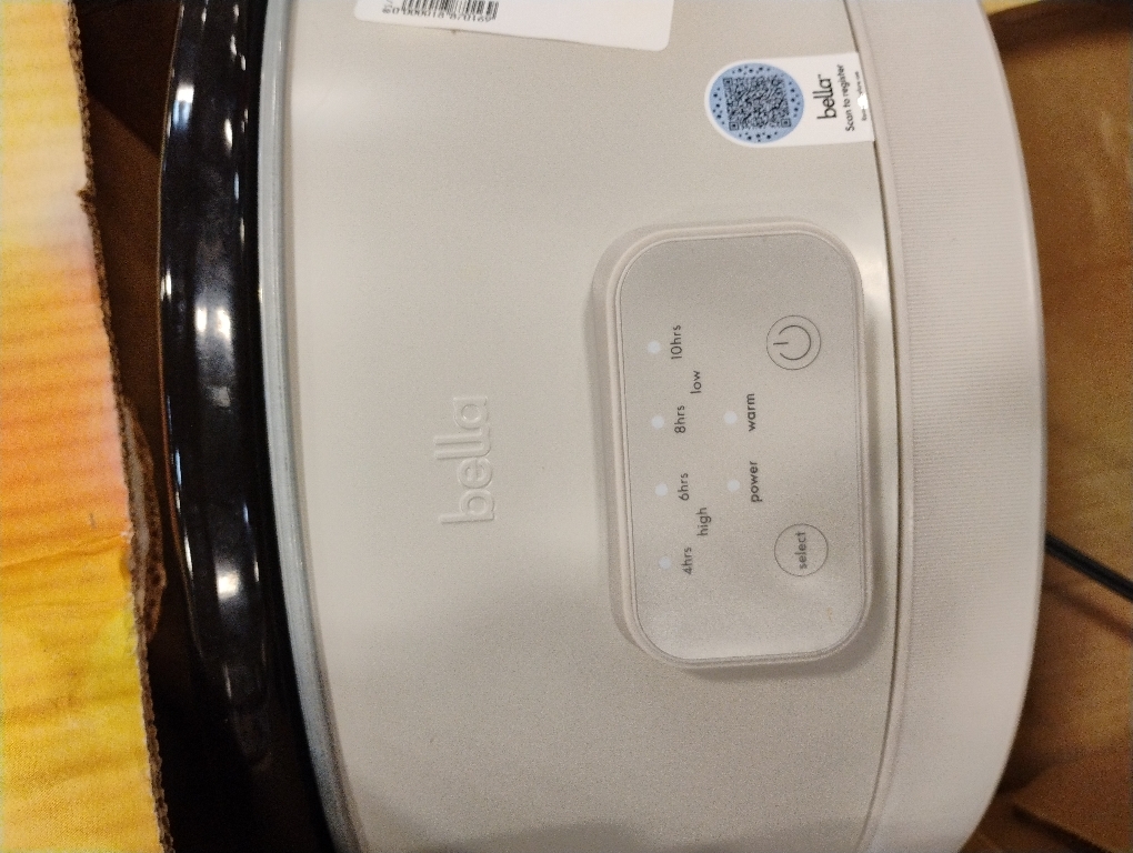 bella 6.0 Qt Programmable Slow Cooker, Ceramic Nonstick Coating, Adjustable Temperature & Cooking Times, Dishwasher Safe Stoneware Pot & Tempered Glass Lid, Tangle Free Cord Wrap, Oatmilk‼️Light dirt‼️