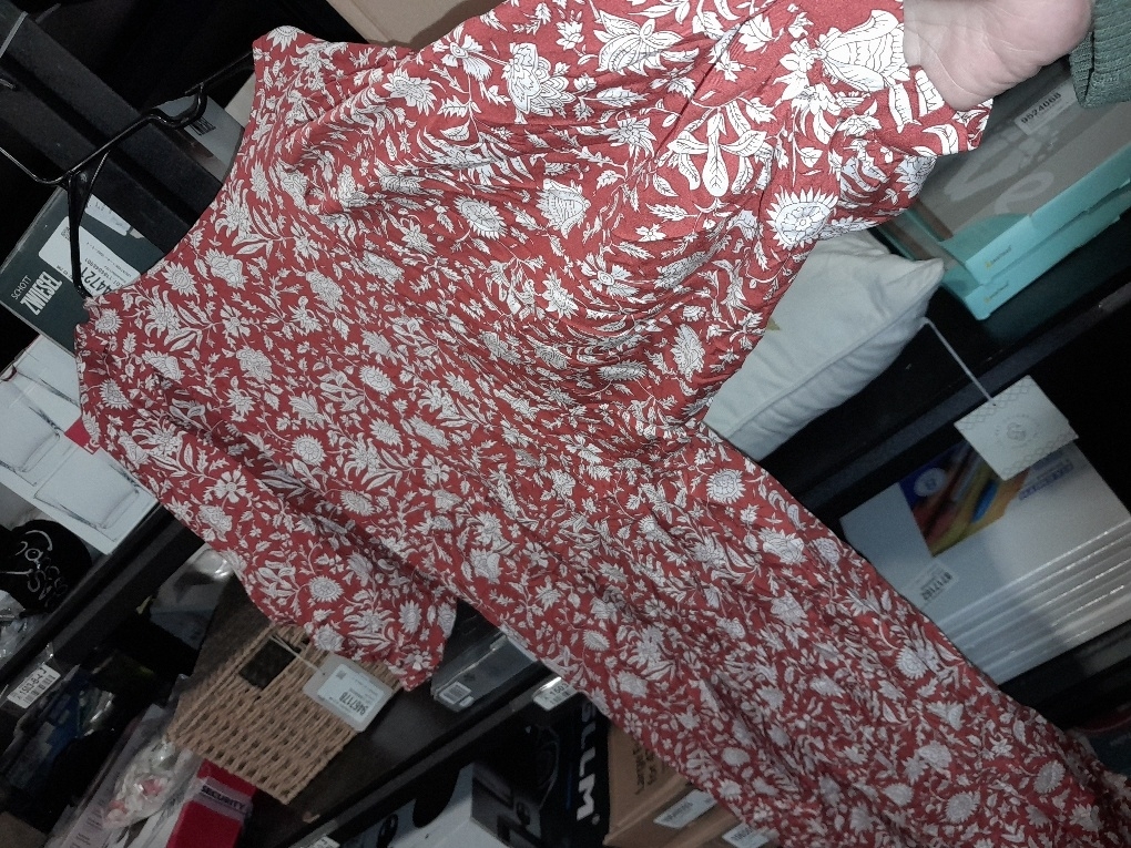 Size medium R.Vivimos Womens Summer Casual Midi Dress Lantern Sleeve Tie V Neck Boho Floral Print Loose Fit Flowy Long Dresses