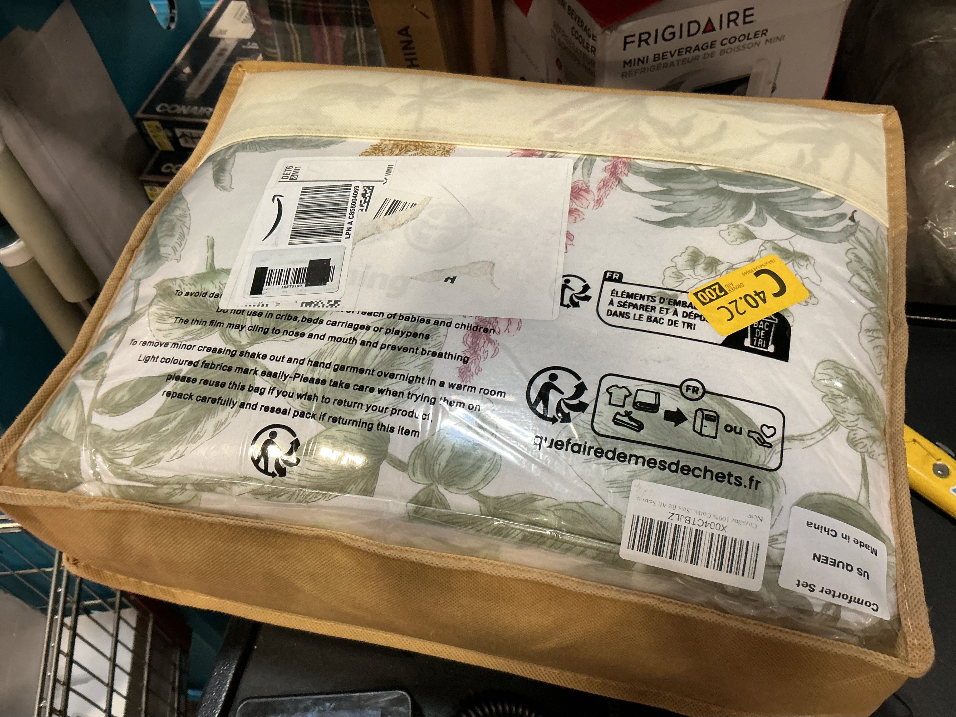 100% Cotton Comforter Queen Size Green Floral Bedding Set Reversible Botanical Comforter Set 3 Pcs Cottagecore Aesthetic Soft Bedding Sets for All Season