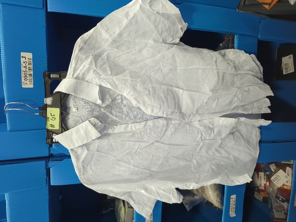 Size XL Zeagoo Women Linen Button Down Shirt Rolled Cuffed Short Sleeve Blouse Ladies Summer Casual V Neck Beach Cotton Tops