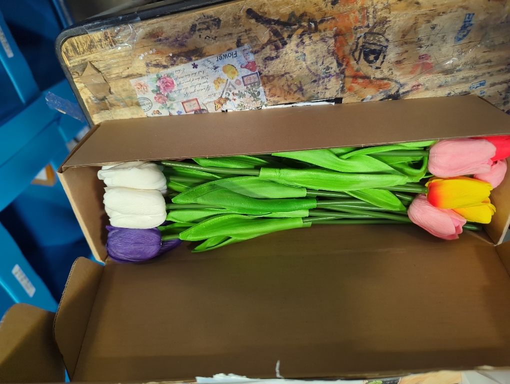 Ouddy Decor 30 Pcs Multicolor Artificial Tulip Flowers PU Real Touch Fake Plants Faux Bouquet for Room Office Table Party Spring Summer Wedding Home Decorations