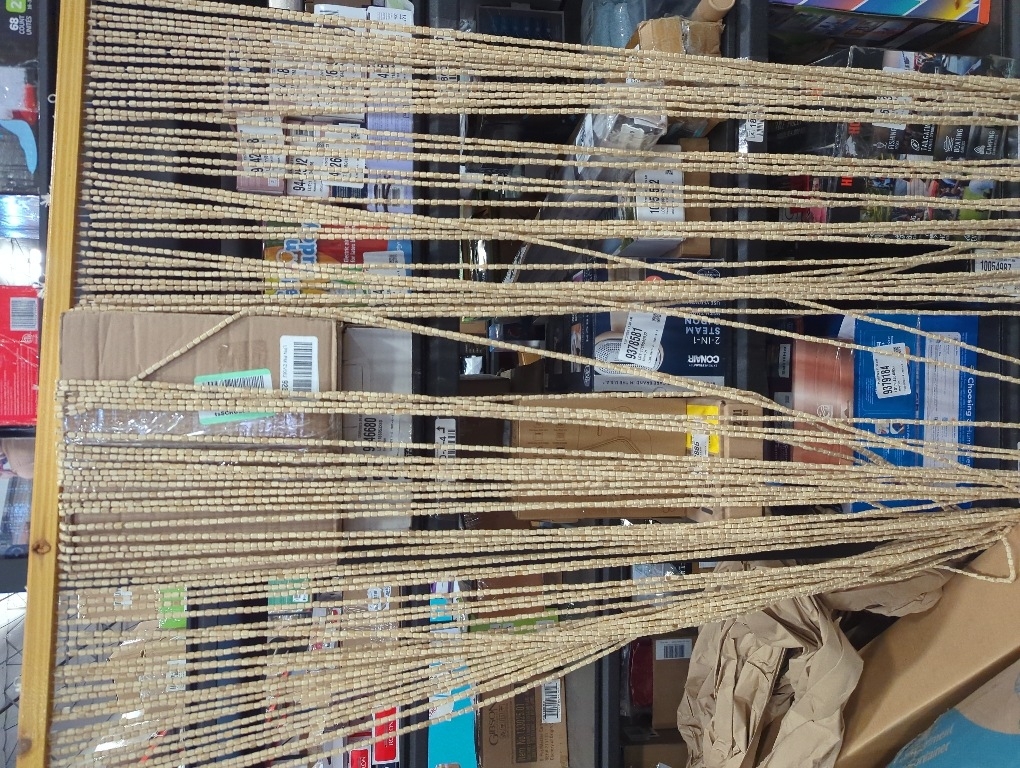 90 Strands Beaded Curtain for Doorways -35.5x79- Handmade Natural Beaded Curtains，Boho Doorway Wood and Bamboo Bead Curtain-As Insect Screen/Room Divider-Beige