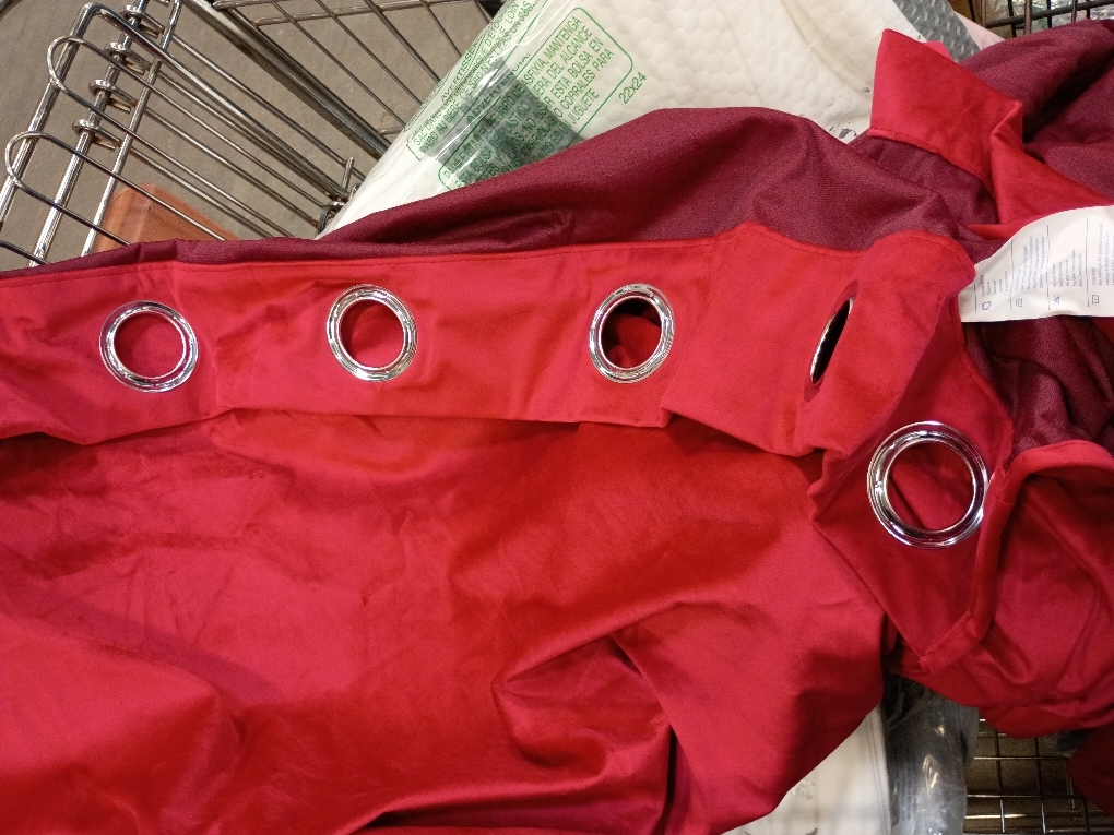 Set of 2 Jeannie Blackout Curtain Panels, Energy Saving, Blocks Noise (Red, 63 Long)