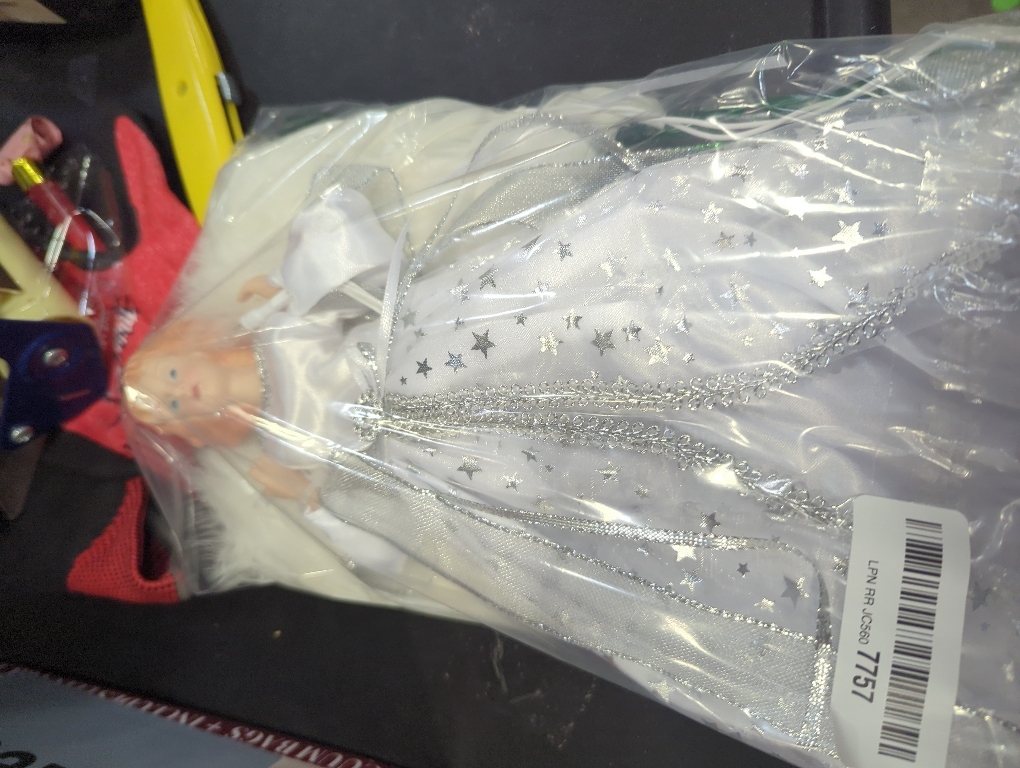 Light Angel Treetop, 12 Standing White Angel Christmas Tree Topper or Table Top, White Lighted Angel Tree Topper -Christmas Tree Topper Decoration Ornament for Home (Silver)