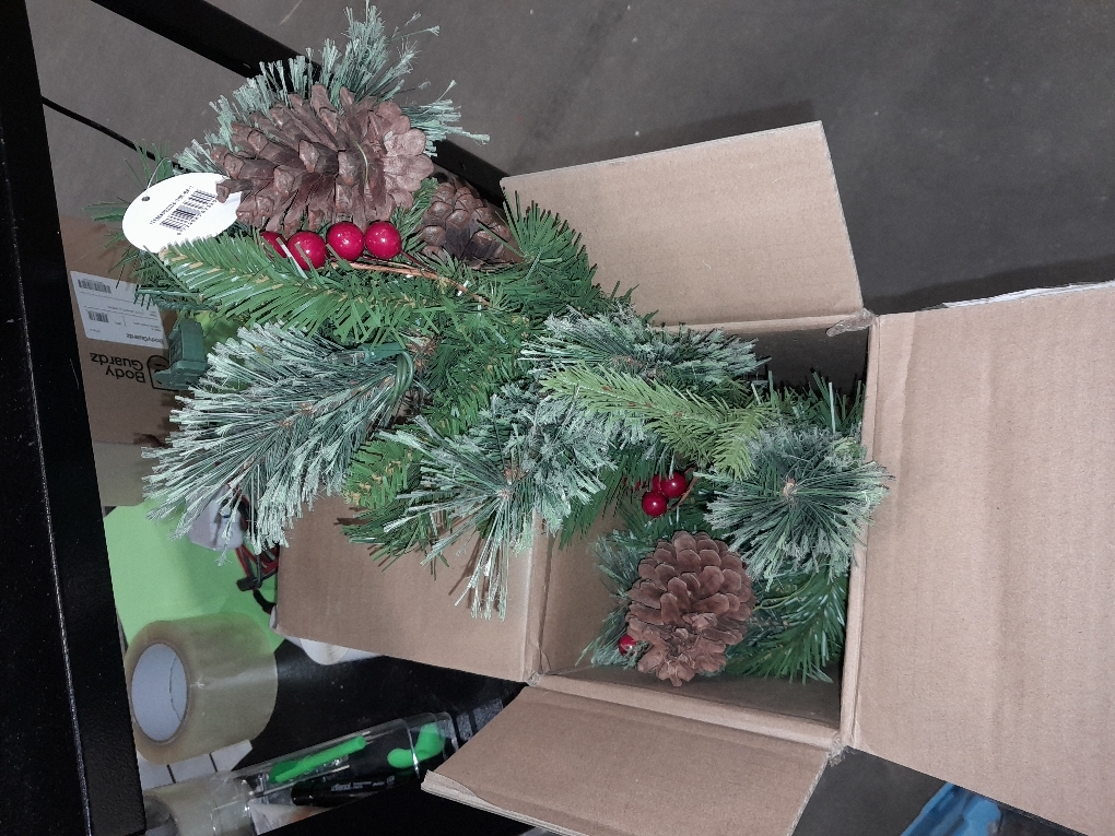 Balsam Hill Outdoor Red Berry Pine Christmas Garland - Fresh Traditional Greenery Garland with Natural Elements & Battery-Operated LED Clear Lights for Indoor and Outdoor Holiday Decorating, 6'