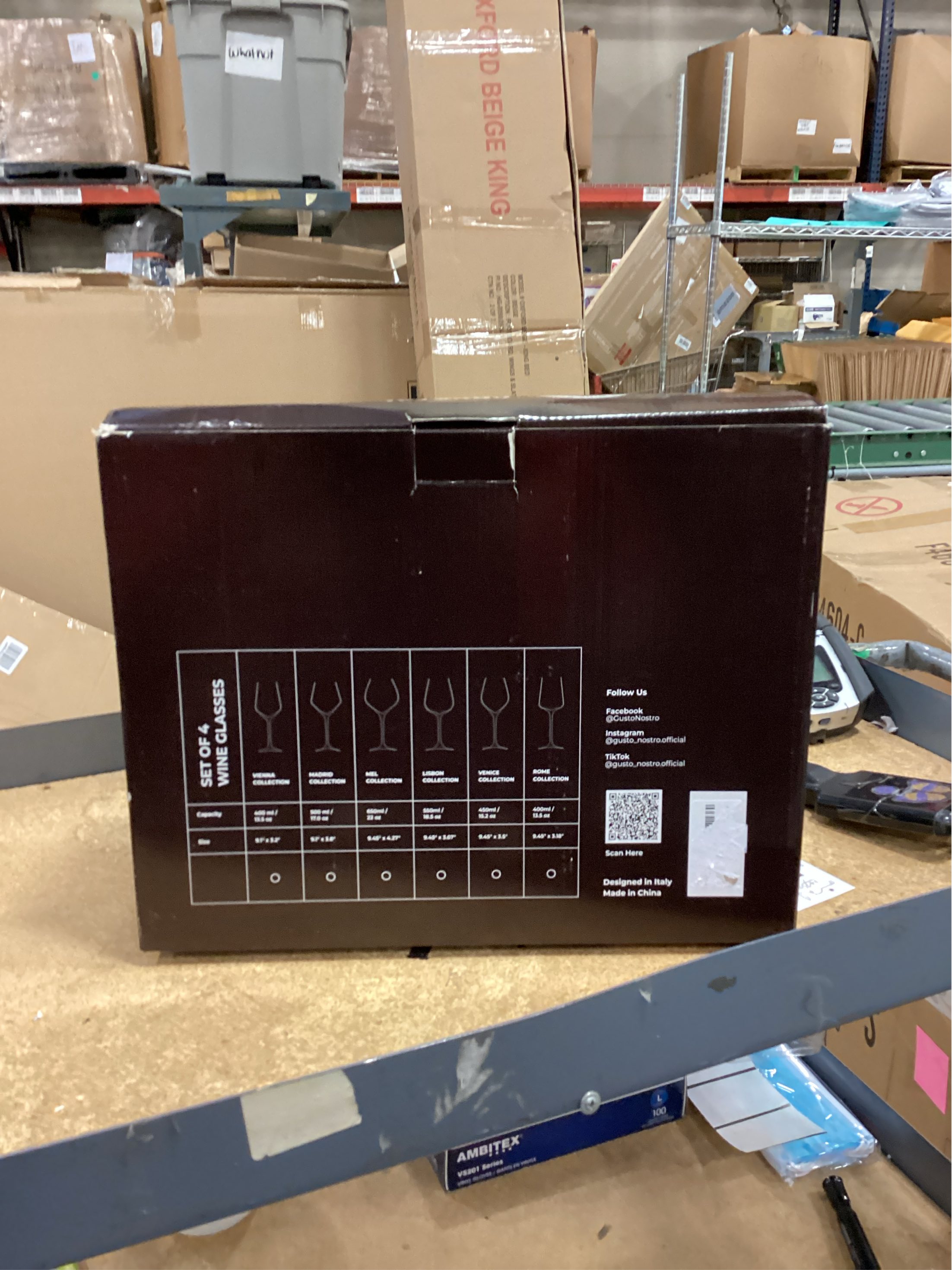 Gusto Nostro Crystal Wine Glasses Set of 4, 22 Oz Long Stem Modern Wine Glasses for White and Red Wine, Dishwasher Safe, Fancy, Elegant, Large and Tall Wine Glass for Wedding Christmas Anniversary