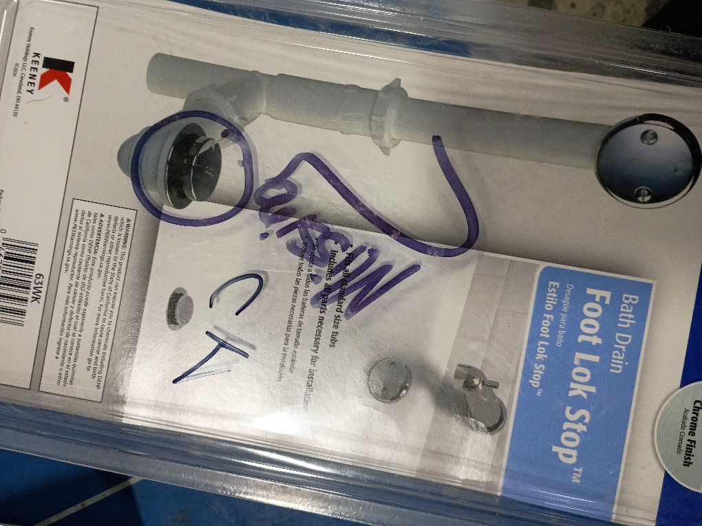 Keeney 1-1/2-in Polished Chrome Foot Lok Stop White/Polished Chrome Foot Lock Drain with Plastic Pipe (Missing)