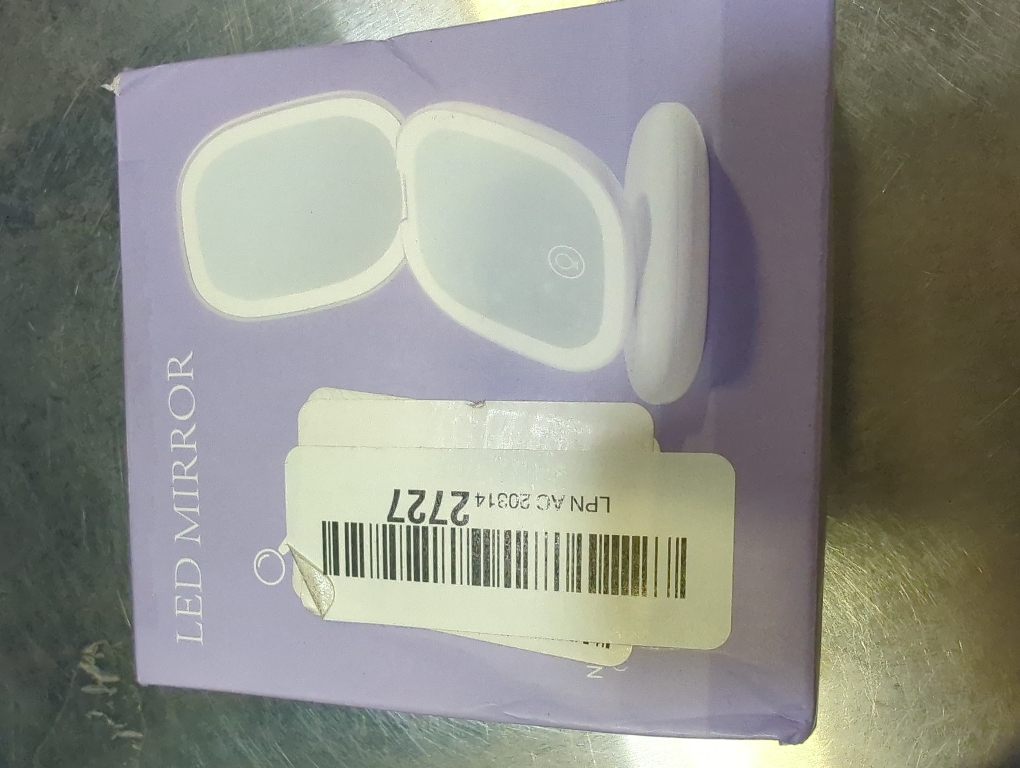 Compact Magnifying Travel Makeup Mirror with LED Light - 3.5 inches 1X/10X Magnification Small Hand Pocket Dimmable Double Sided USB Rechargeable Touch Screen, Portable Tabletop Cosmetic (Black)