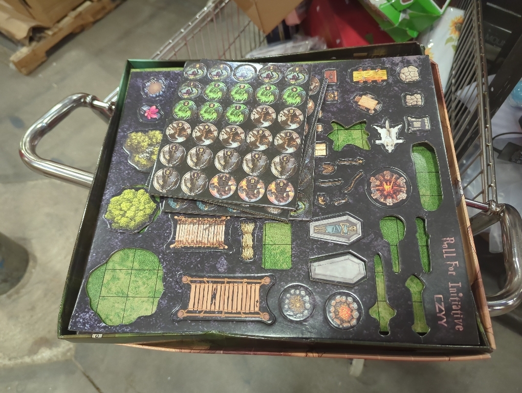 CZYY Foldable Battle Mat with DM Screen, Game Tokens, Dice Set - 2-Sided Wet & Dry Erase Terrain, Ultimate DND Starter Set, Accessories, Gift for Dungeon Master & Player