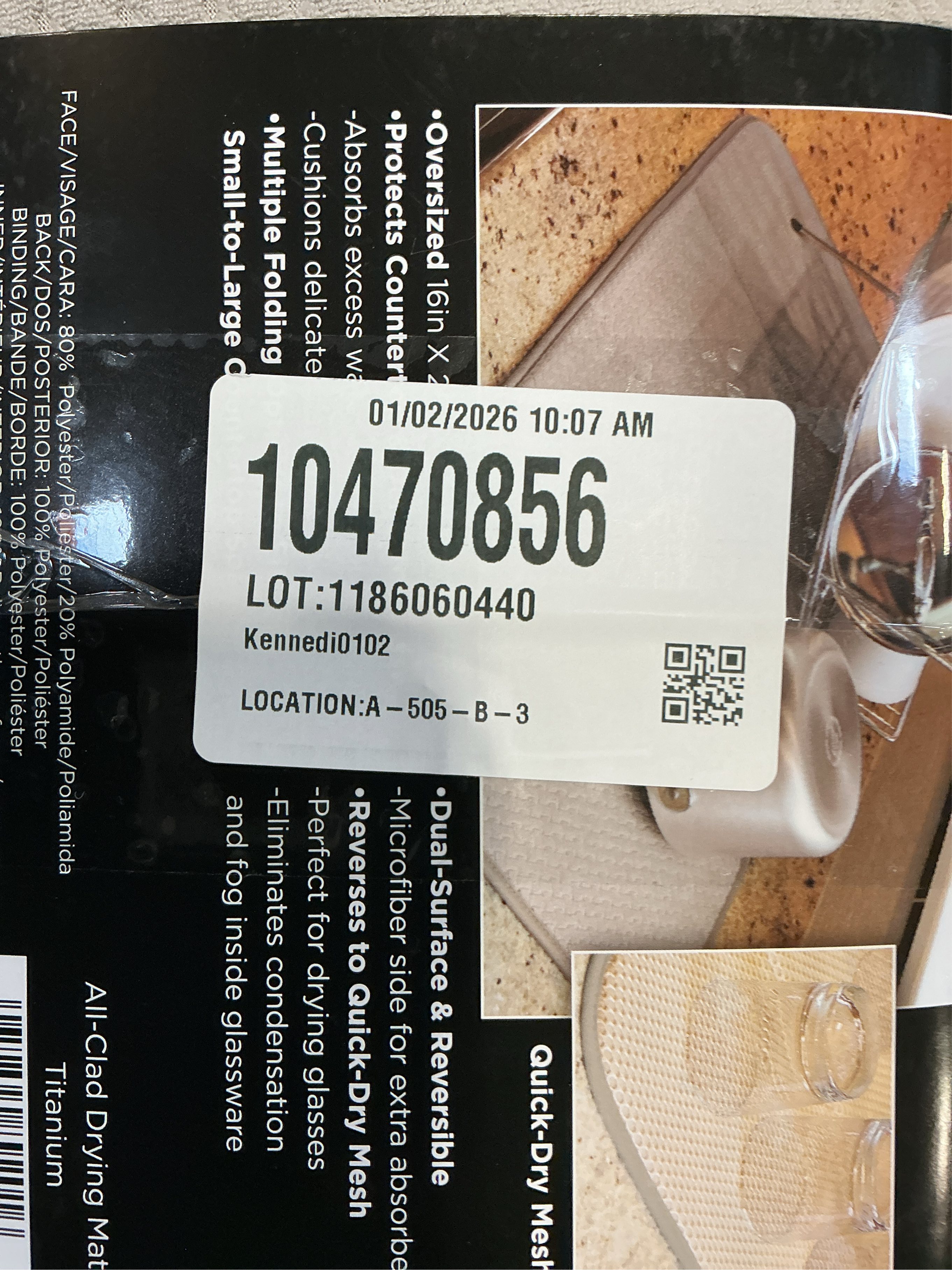 All-Clad Premium Reversible Dish Drying Mat for Kitchen: 16 x 28 Ultra-Absorbent, Long-Lasting, No Condensation, and Oversized for Large Pots and Pans - 2 Pack, Titanium