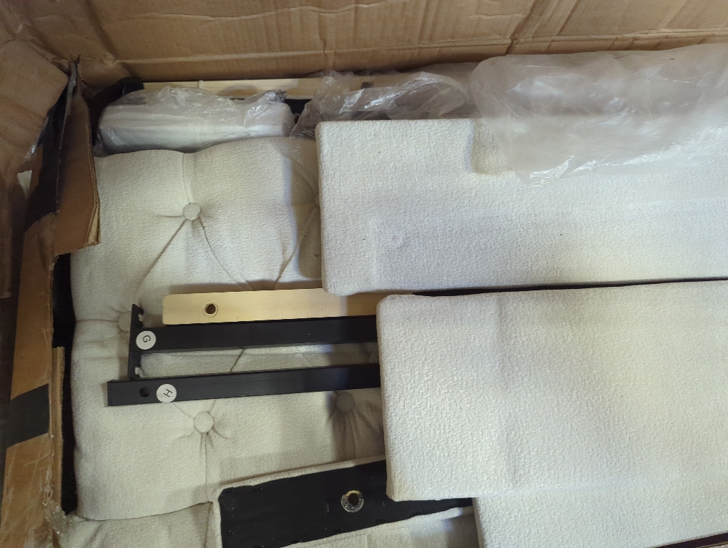 White Queen Curled Bed Frame Diamond Pattern