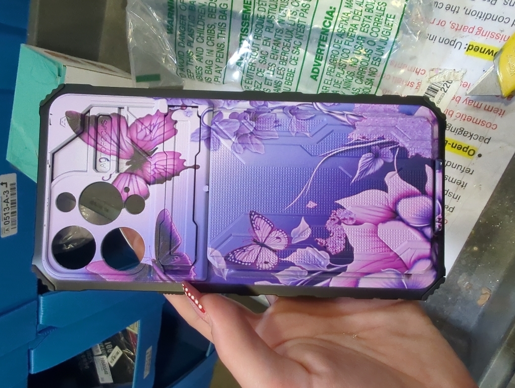 for Samsung Galaxy S24 Ultra Case Wallet Case with Credit Card Holder & Kickstand Dual Layer Hard PC Soft TPU Protective Cover for Galaxy S24 Ultra 6.8 inch - Pink Flowers Purple Butterflies