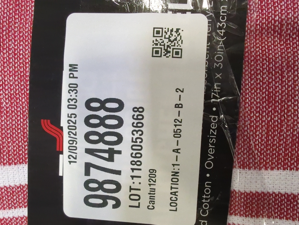 All-Clad Striped Dual Kitchen Towel in Chili 3pk