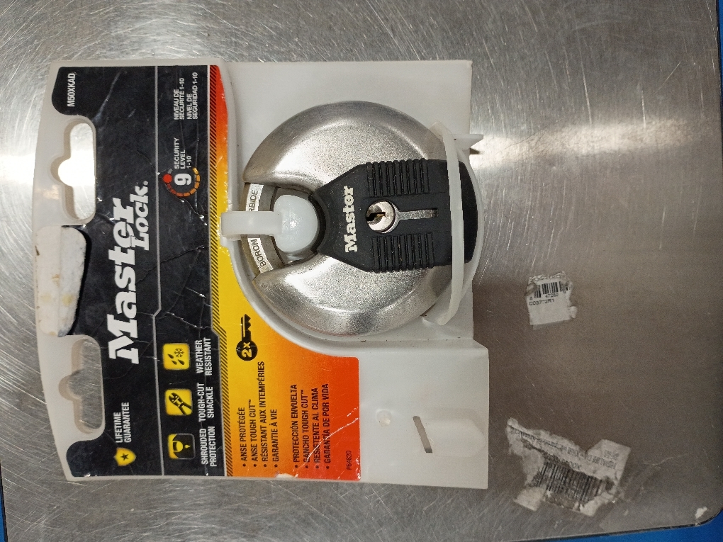 Master Lock Magnum Heavy-Duty Stainless-Steel Discus Padlock with Keys, Keyed Alike Heavy Duty Storage Lock for Indoor or Outdoor Use, M40XKAD (missing keys)