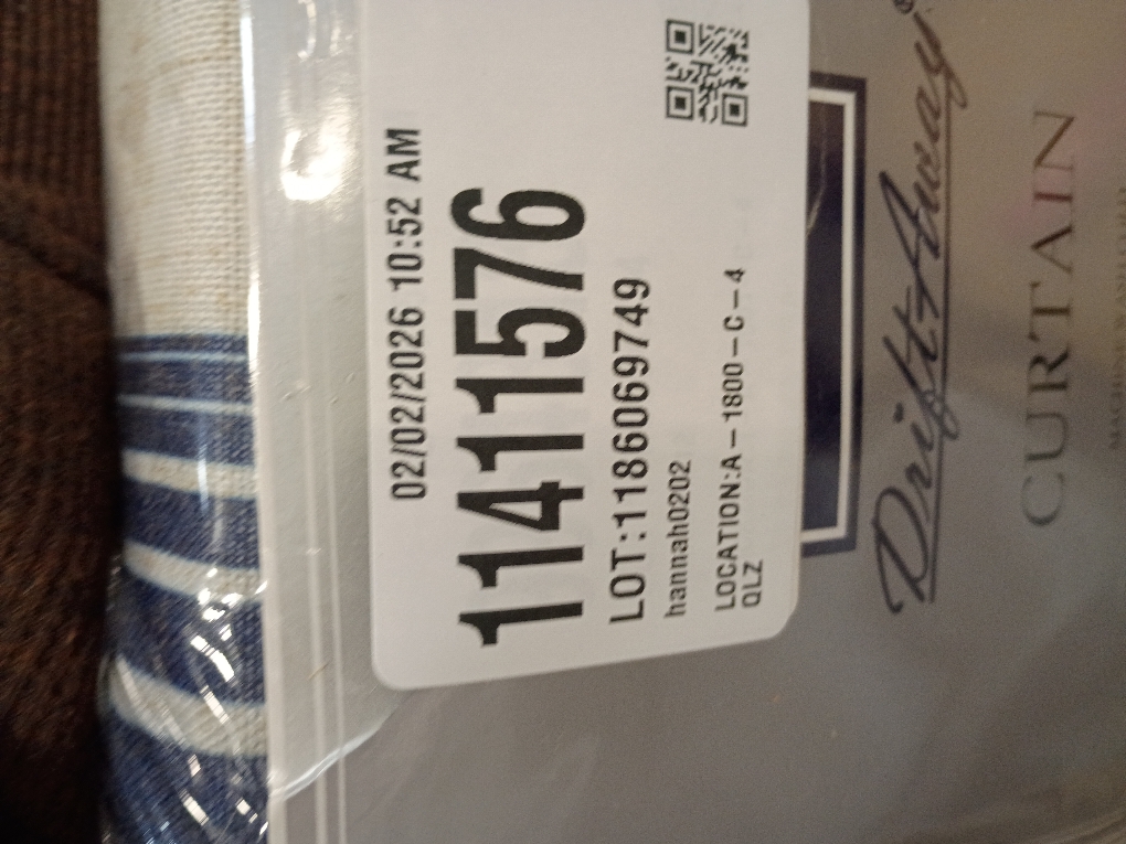 DriftAway Chris Vertical Striped Pattern Blackout Room Darkening Thermal Insulated Tie Up Adjustable Balloon Rod Pocket Curtain for Small Window, 45 x 63, Ivory Dark Blue