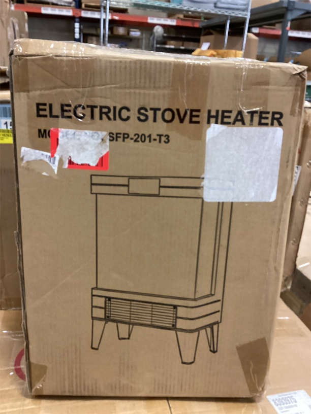 Electric Fireplace Stove Heater - Freestanding Fireplace Heater for Indoor Use with Realistic 3D Flame, Adjustable Thermostat & Remote, Quiet, Timer for Living Room and Bedroom