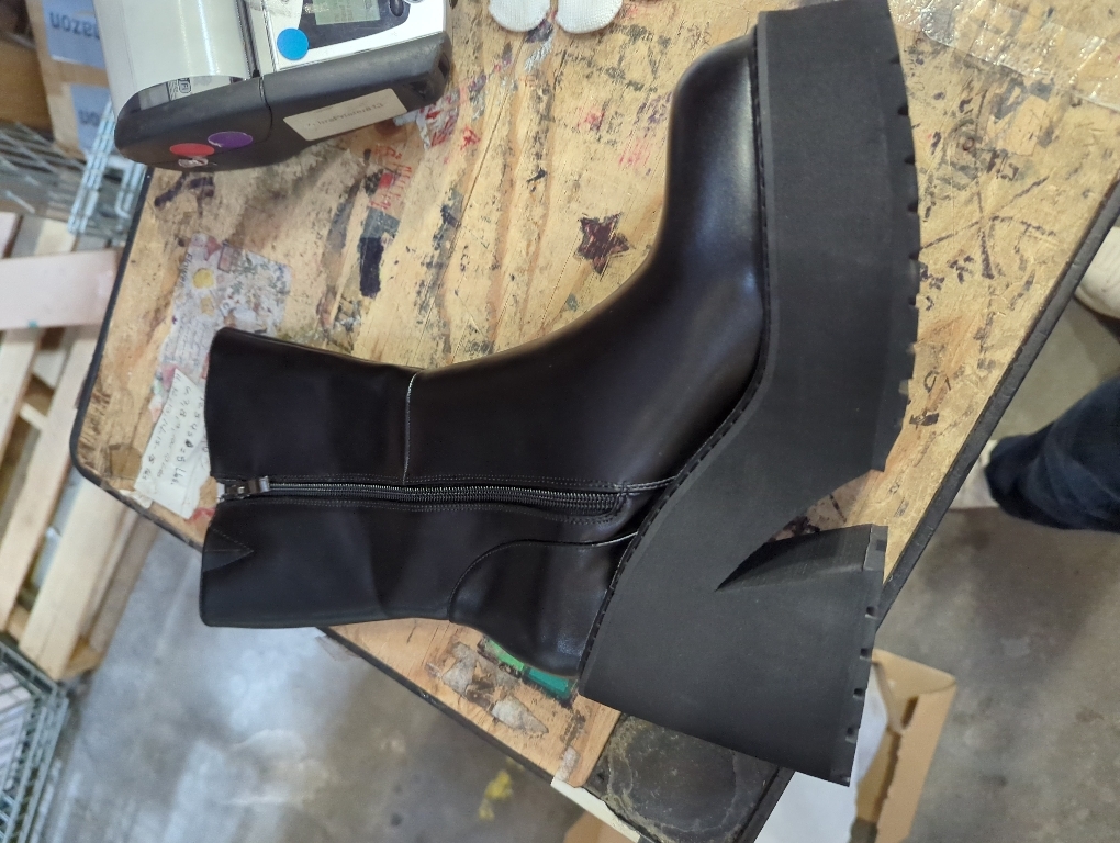 AMINUGAL Platform Ankle Boots for Women Chunky Block Heel