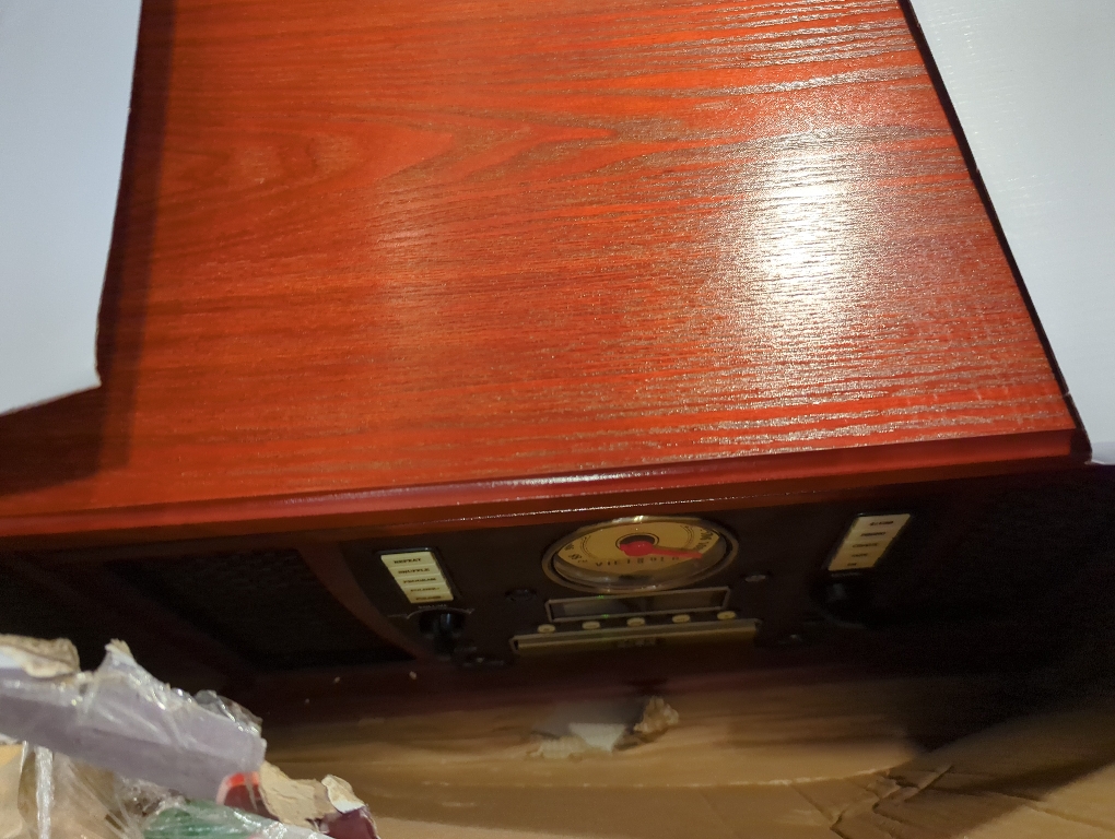 Victrola Aviator 8-in-1 Bluetooth Record Player & Multimedia Center with Built-in Stereo Speakers - 3-Speed Turntable, Vinyl to MP3 Recording, Wireless Music Streaming, Mahogany