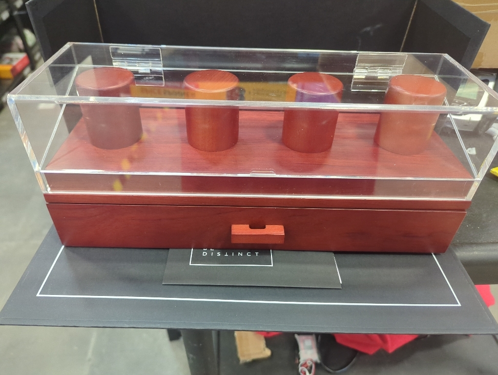 Size 4 Slot Color red Holme & Hadfield Premium 4-Slot Wooden Watch Display Case – Handcrafted Men’s Watch Box with Accessory Drawer, Hinged Cover, Leather Lining – Christmas Gift for Collectors – Luxury Built to Last