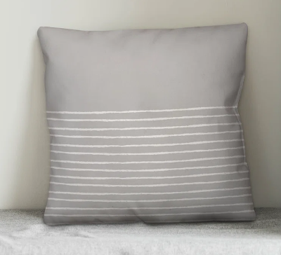 Adlin Striped Throw Pillow Gray