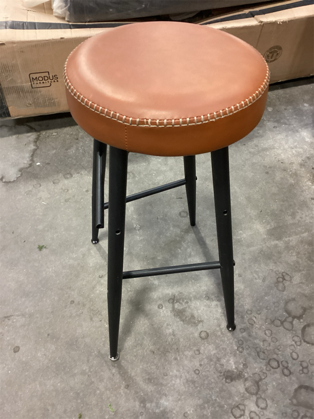 VASAGLE EKHO Collection - Bar Stools Set of 2, Counter Height Bar Stools, Kitchen Counter Stools, Mid-Century Modern Backless Counter Stools, 24.8-Inch Tall, Kitchen Island Home Bar, Caramel Brown