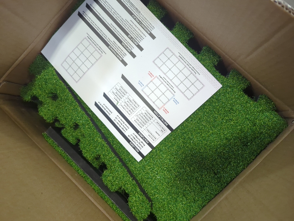 6.3'*3.8' GAIARENA Golf Hitting Mat Premium Indoor & Backyard Practice Mat for Golf Simulator with Interchangeable Tri-Turf Tiles Course Driving Rough Grass 6.3'*3.8'