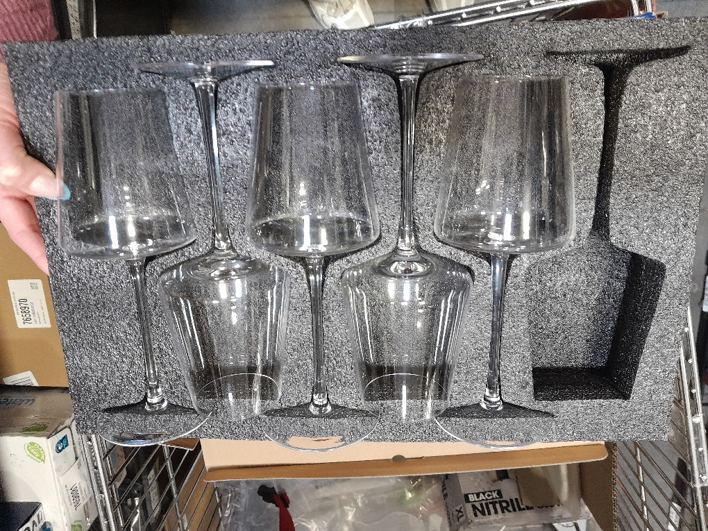 Crystal Wine Glasses Set of 6-13.5oz Clear Lead-Free Hand Blown Long Stem Square Red Wine Glasses with Gift Box for Christmas Wedding Birthday Party