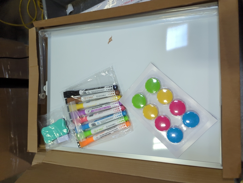 Double-Sided Magnetic White Board with Stand, 16 x 12
