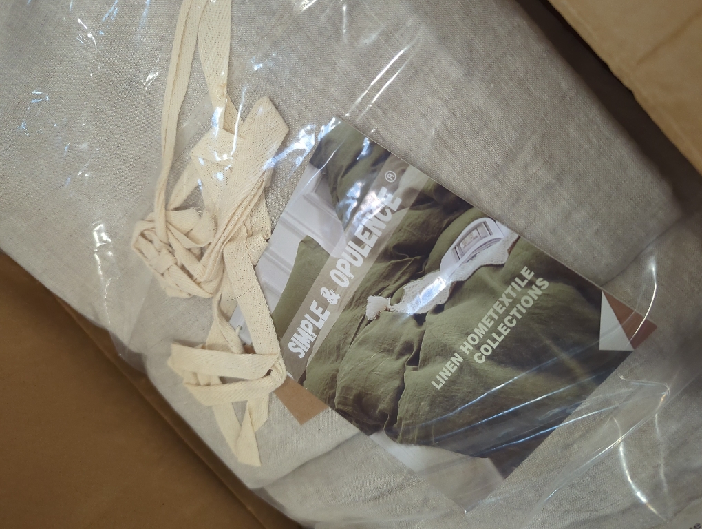 Sanracie Cotton Comforter King Size,Solid Color Bedding Comforter Set Linen Feel Textured 3 Pieces(1 Wheat Bed Comforter   2 Pillowcases) Soft Lightweight Neutral King Bedding All Season