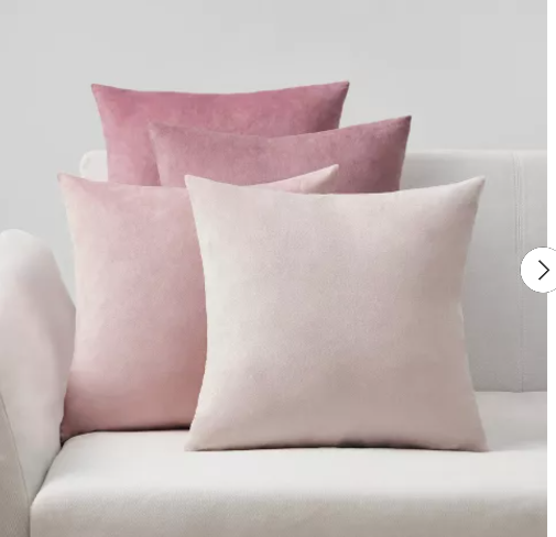 Topfinel Pink Velvet Throw Pillow Covers,Contrasting colors Pillows Decorative Set of 4
