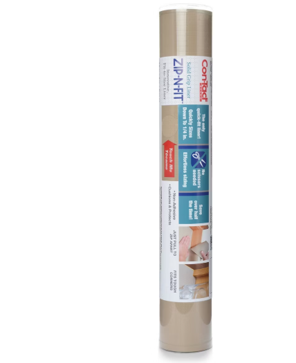 Con-Tact Zip N Fit Solid Taupe 18 in x 6 ft,