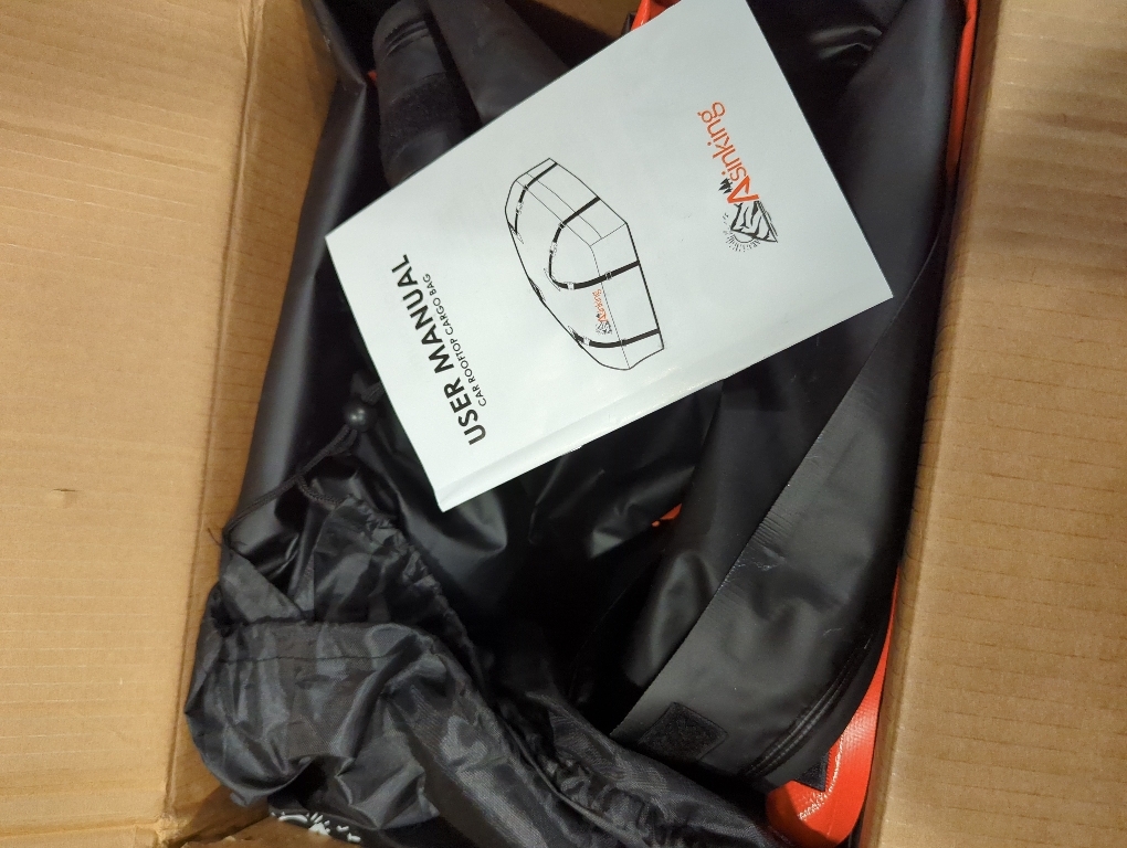 Asinking Car Roof Bag Rooftop top Cargo Carrier Bag 21 Cubic feet Waterproof for All Cars with/Without Rack, Includes Anti-Slip Mat, 10 Reinforced Straps, 6 Door Hooks, Luggage Lock