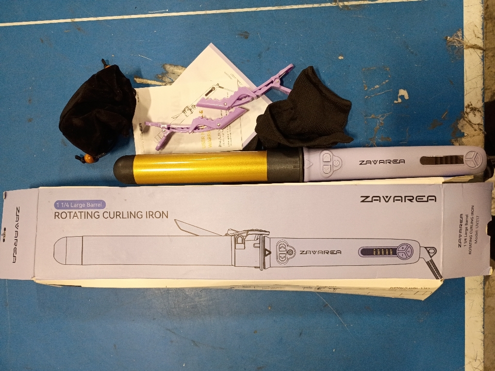 Rotating Curling Iron 1 inch for All Hair Types-Rapid Heating Automatic Curling Iron-Self Hair Curler-zavarea Professional Curling Wand with Long Titanium Barrel-Dual Voltage