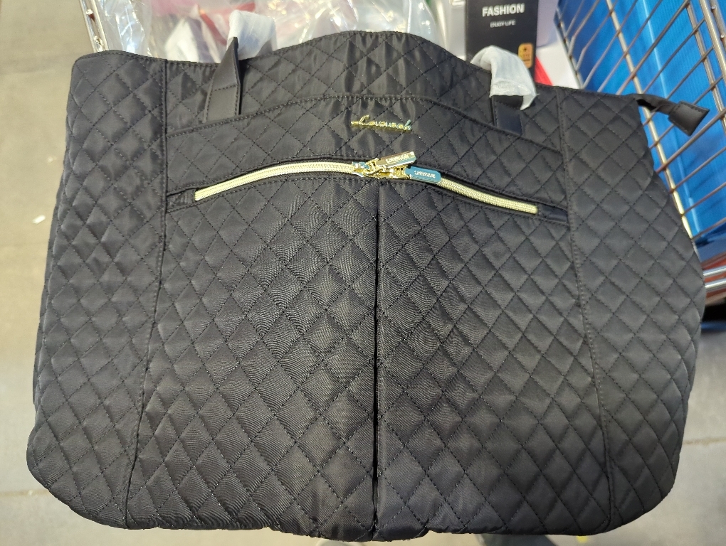 Laptop Bag for Women 15.6 inch,Diamond Quilted Work Tote Bags Womens Laptop Tote Computer Shoulder Bags,Stylish Travel Tote Bags Laptop Purse Case Briefcase Handbag with Clutch Bag,Black