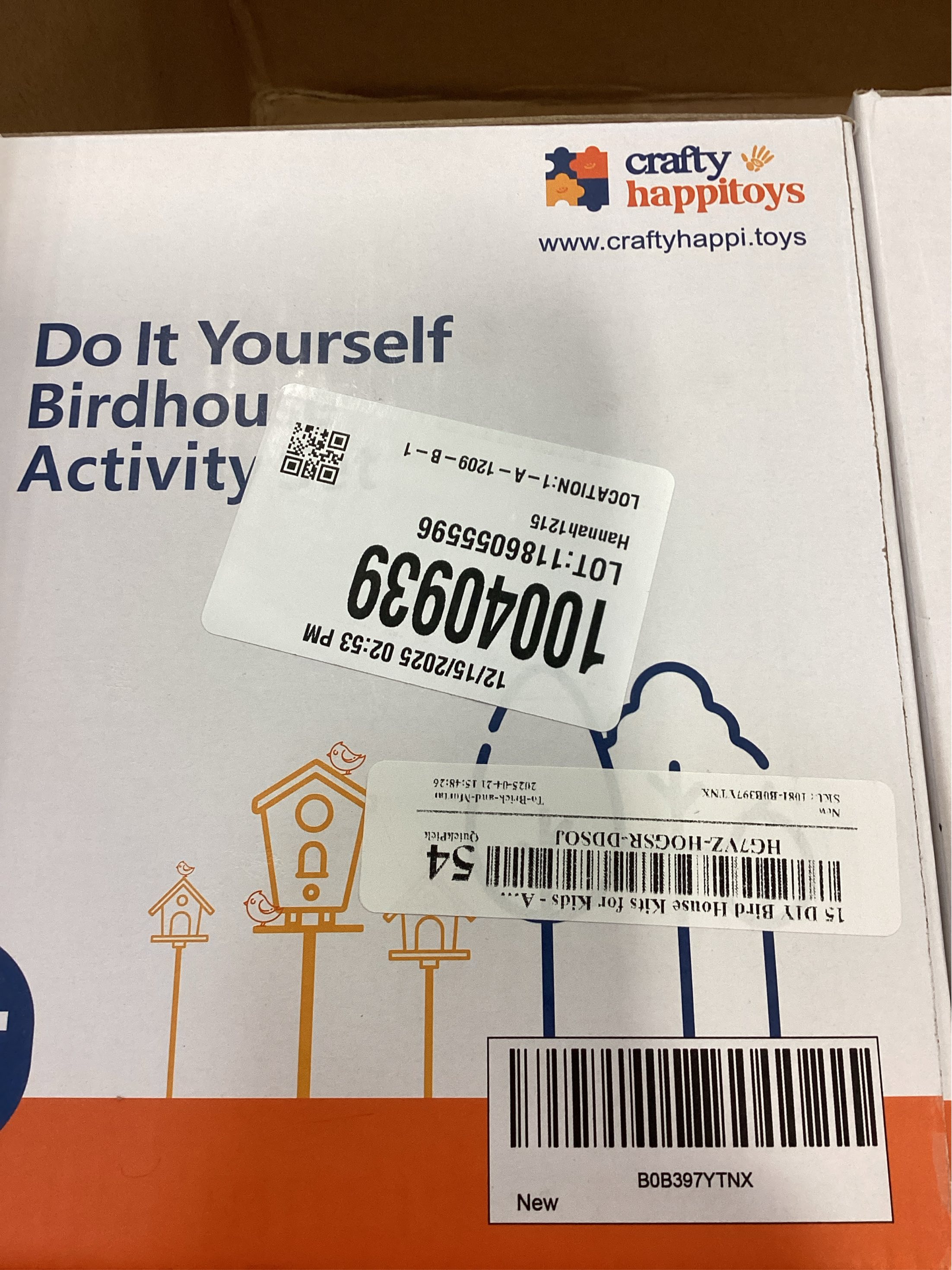 Birdhouse Kit - 15 Unfinished Wood Bird Houses for Children to Paint - Wood Craft Project Kits for Kids - Wooden Arts & Craft for Girls & Boys