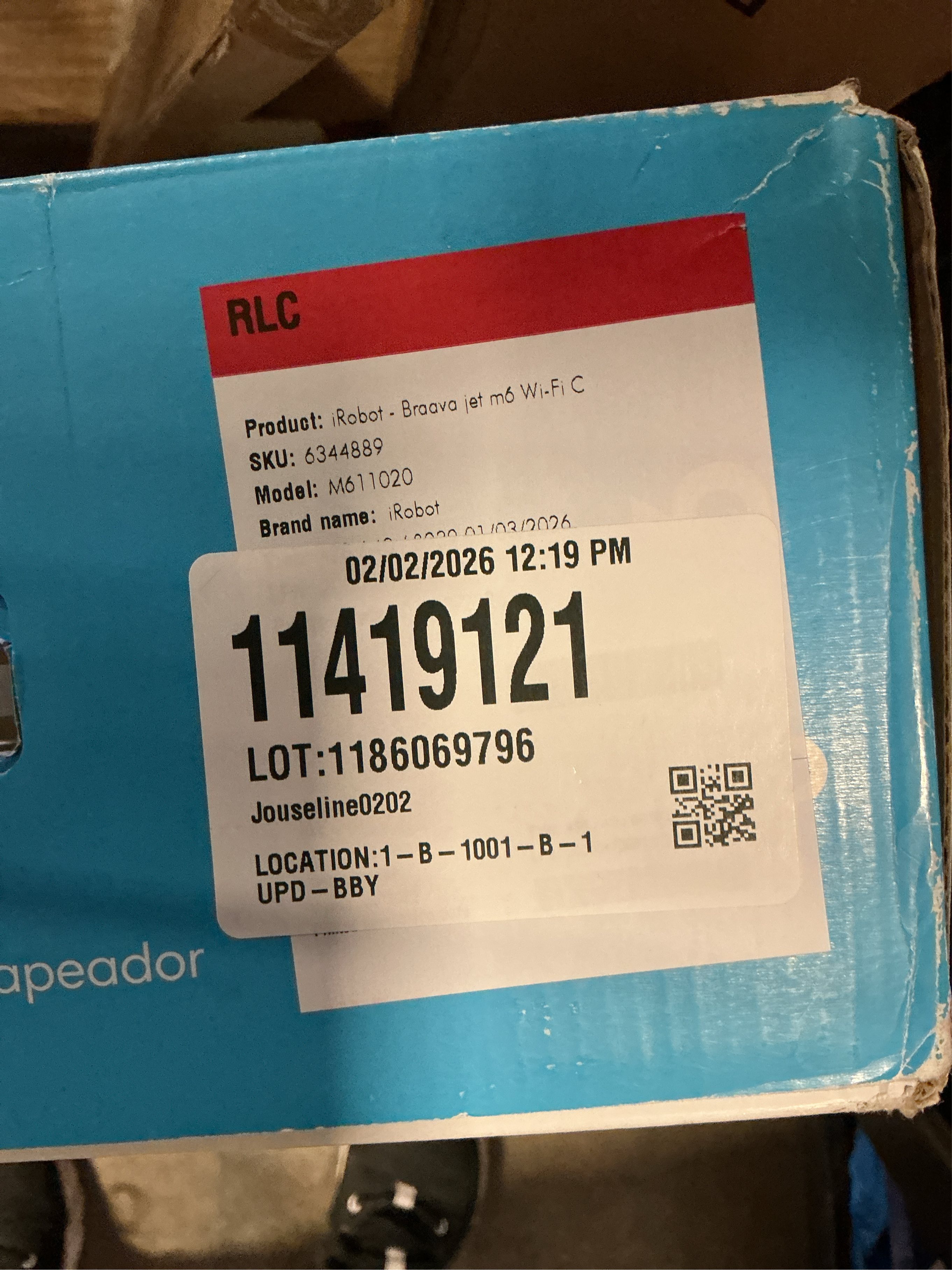 iRobot Braava m6 Bagless Cordless Standard Filter WiFi Connected Rechargeable Sweeper