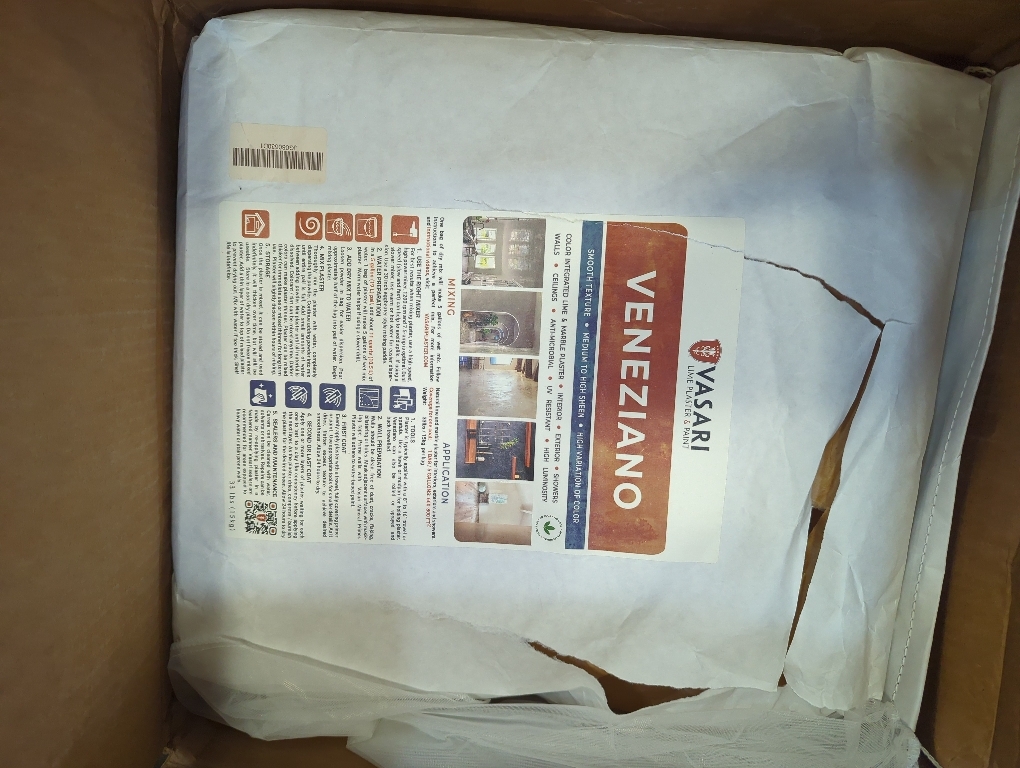 VASARI Lime Plaster & Paint | Veneziano Plaster (Smooth Finish) | Made from Natural Lime and Powdered Marble | color: Natural white #1 | Dry Mix (Makes 5 Gallons Plaster)