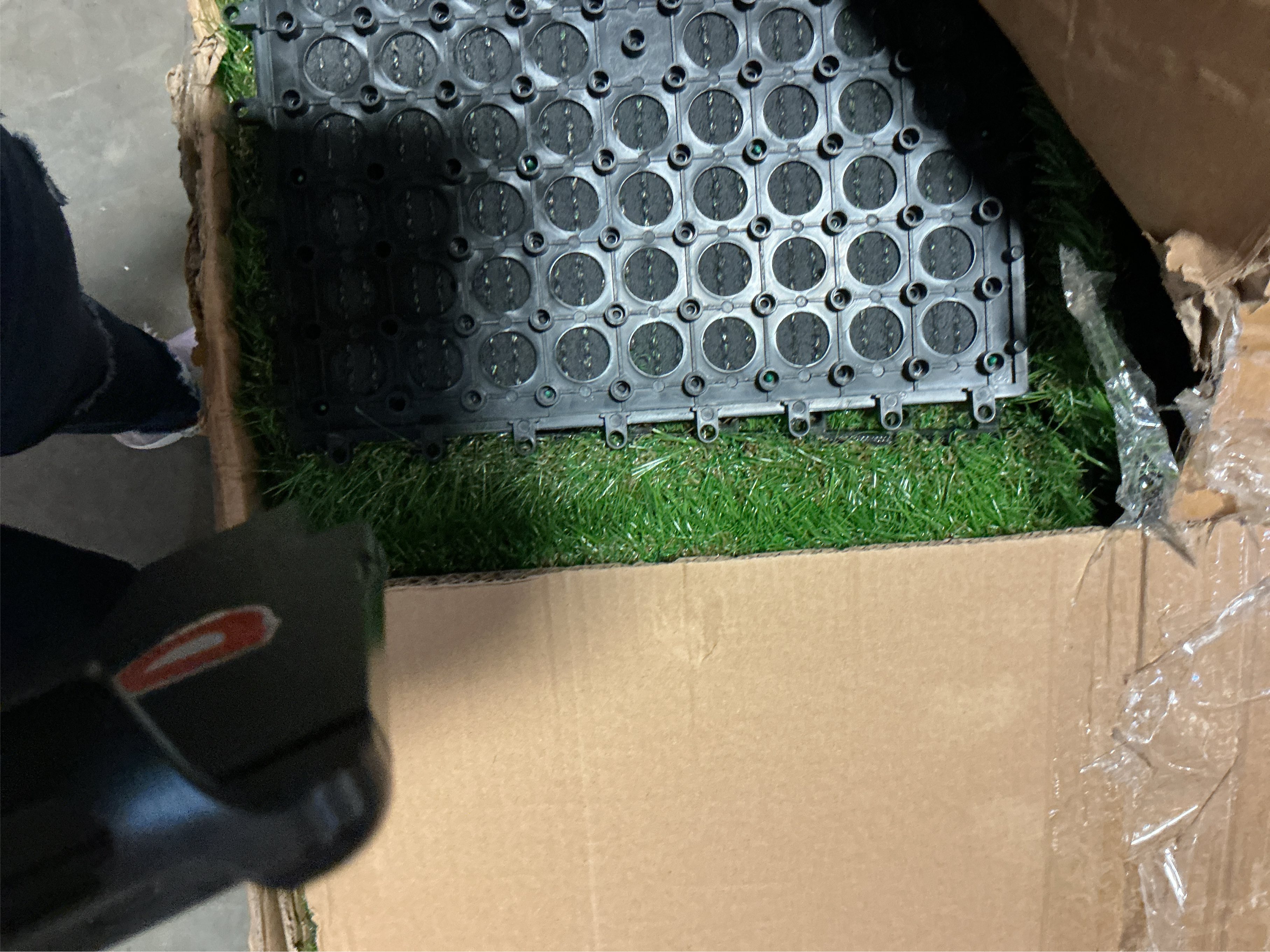 XLX TURF Artificial Grass Turf Tiles Interlocking Set 36 Pieces, Square Fake Grass Tiles Self-draining for Pet Indoor/Outdoor Flooring Decor, 12x12, 8 Buckle Systerm