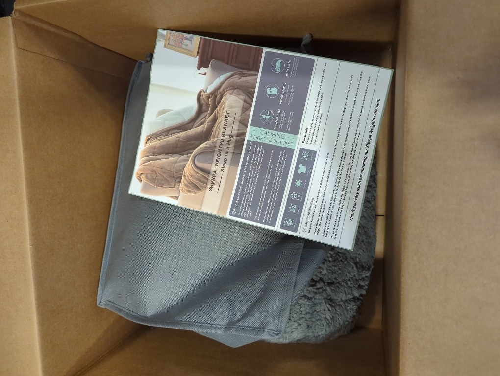 Wemore Sherpa Fleece Weighted Blanket for Adult, 15 lbs Dual Sided Cozy Fluffy Heavy Blanket, Ultra Fuzzy Throw Blanket with Soft Plush Flannel Top, 48 x 72 inches, Grey on Both Sides