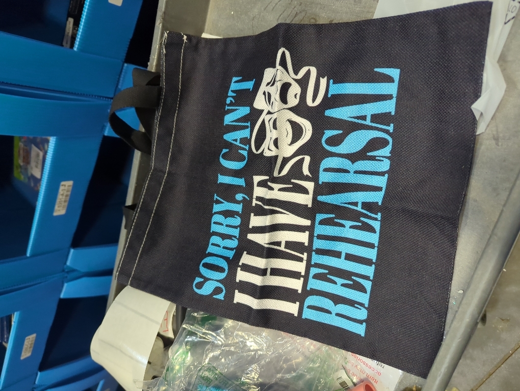 BDPWSS Theater Tote Bag Drama Actor Actress Gift Comedy Tragedy Mask Gift Sorry i Can't i Have Rehearsal Bag