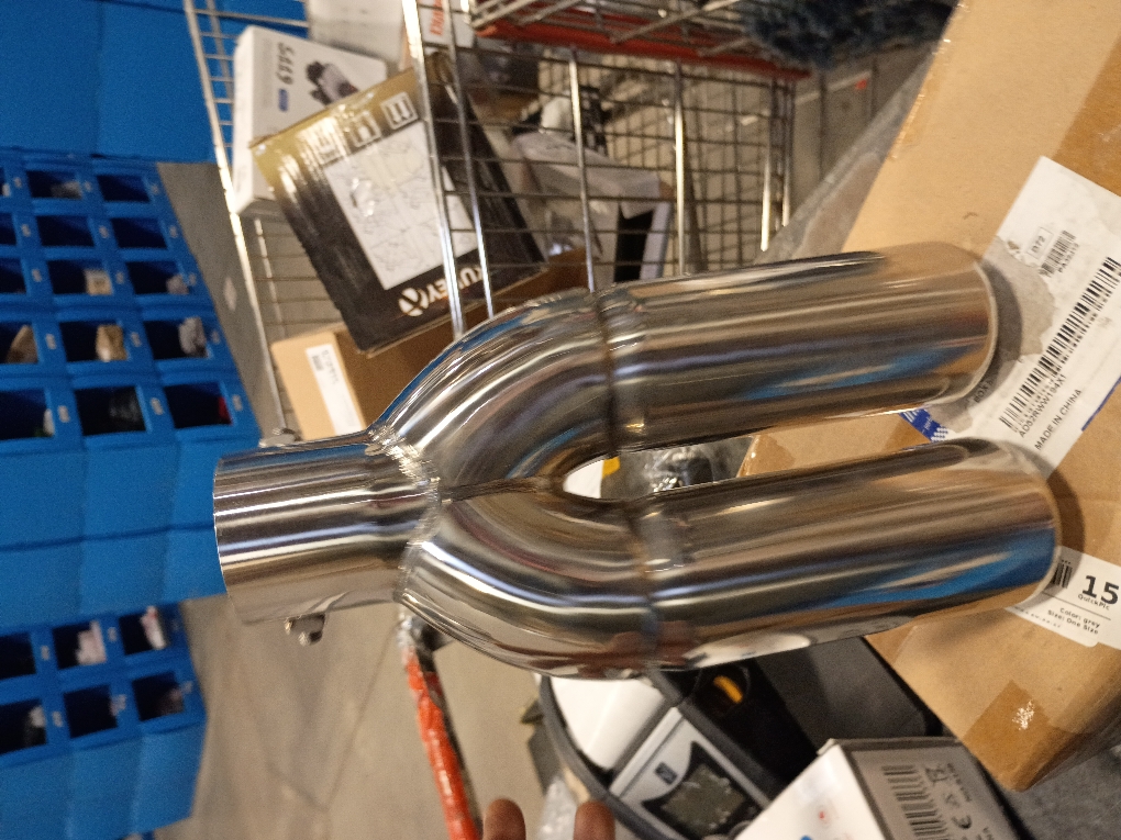 2.5 inch 6.3cm Universal Dual Exhaust Tip Stainless Steel Muffler Tail Pipe For Car Pickup trucks (Blue Straight)