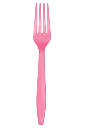 Elegant Bright Pink Plastic Forks