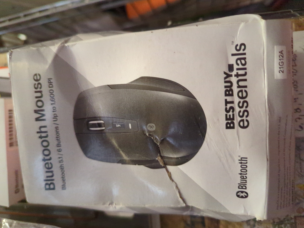 Best Buy Essentials™ - Lightweight Bluetooth Optical Standard Ambidextrous Mouse with 6-Button - Black