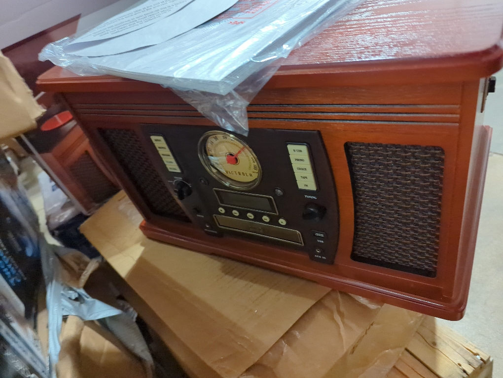 Victrola Aviator Signature Bluetooth Record Player, Mahogany - 1