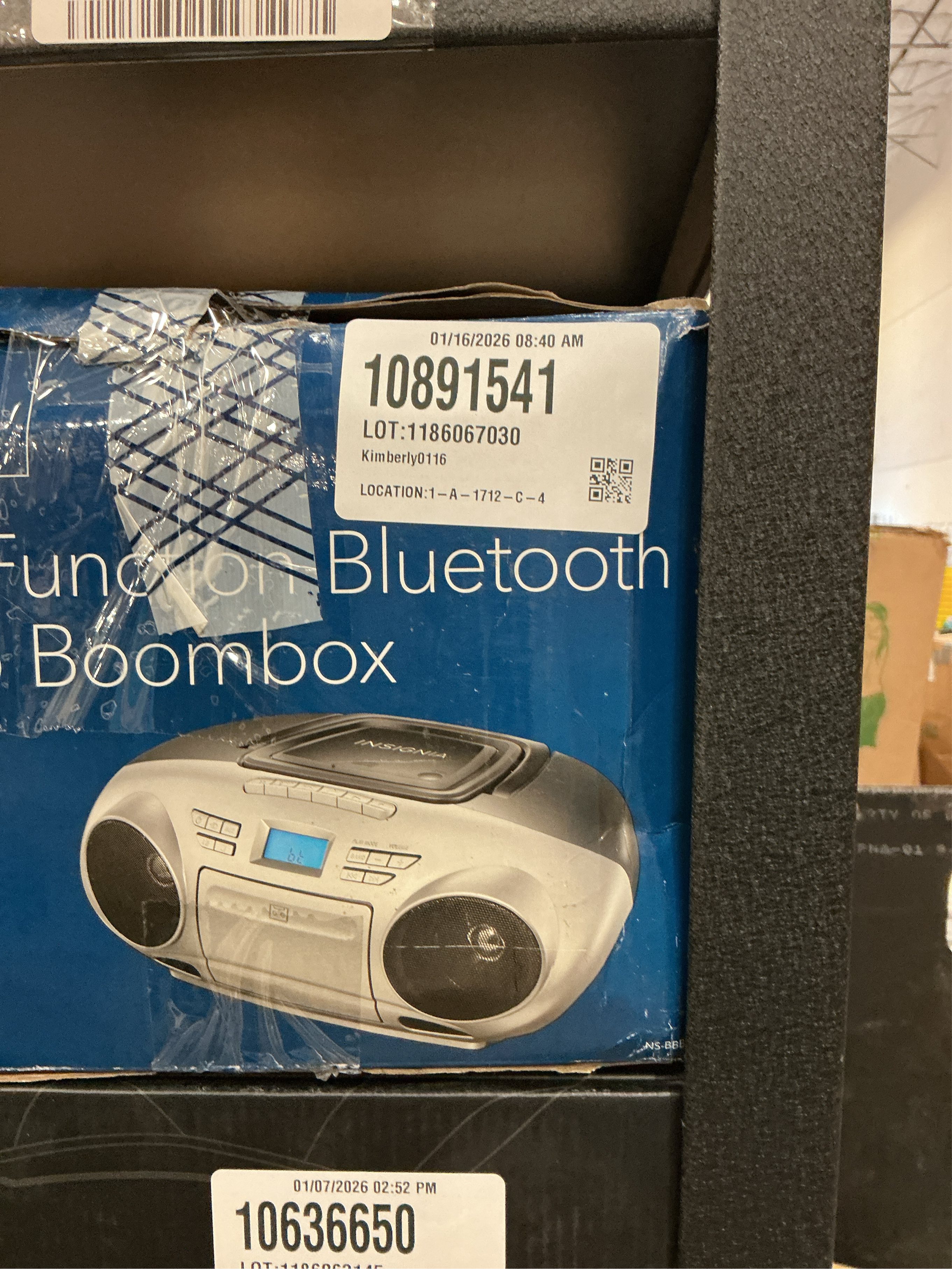 Insignia AM/FM Radio Portable CD Boombox with Bluetooth