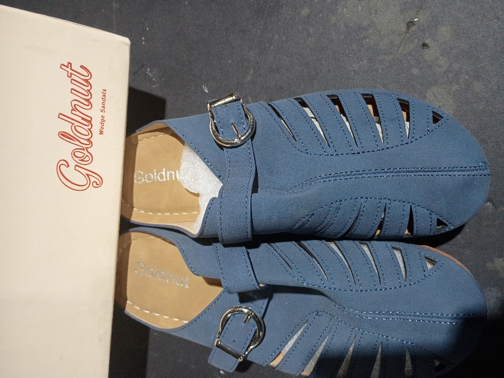 Goldnut Women`'s Mules Clogs With Arch Support Closed Toe Platform Navy Blue  (See the picture for the side)