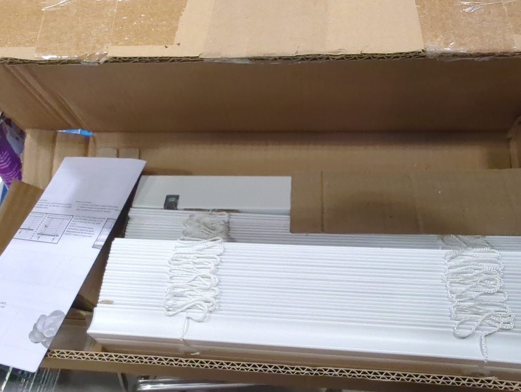 Lotus & Windoware Cordless, 2 Inch Faux Wood Blind, 15 Wide x 64 Long, Window Blinds, Blinds & Shades, Blinds for Indoor Windows, Embossed, Bright White