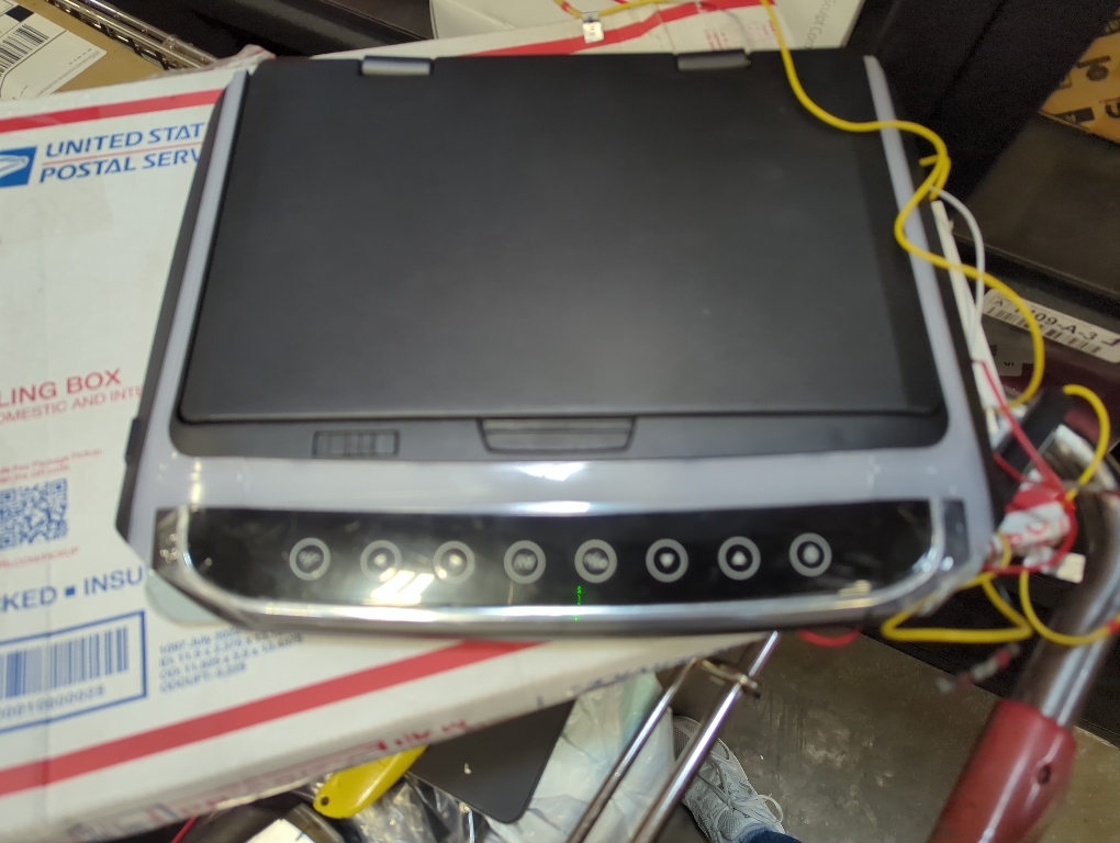 XTRONS Android Car Overhead Player 13.3 Inch Wide IPS Screen Car Roof Mount Monitor with Built-in Stereo Speakers Flip Down Overhead Car Monitor Support 8K Video, Bluetooth, WiFi, HDMI, USB, IR